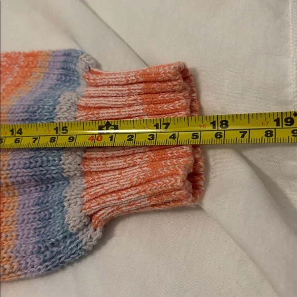 Loft pink & blue Ombre Striped V-Neck Sweater SZ L cotton blend casual weekend - Picture 7 of 11